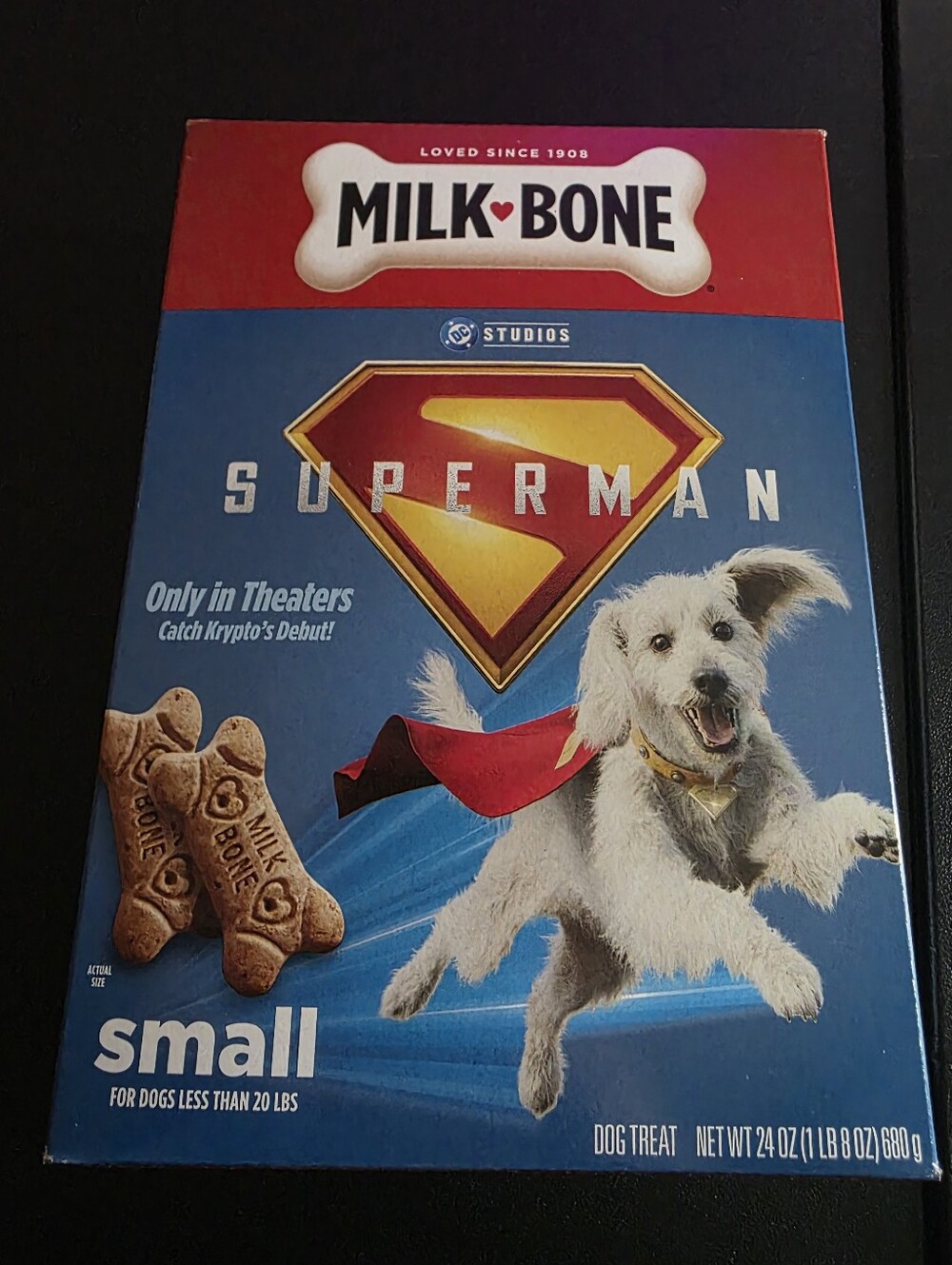 Milk Bone Biscuit For Small Dogs 24 Oz Superman 2025 Krypto Promo Box New Sealed